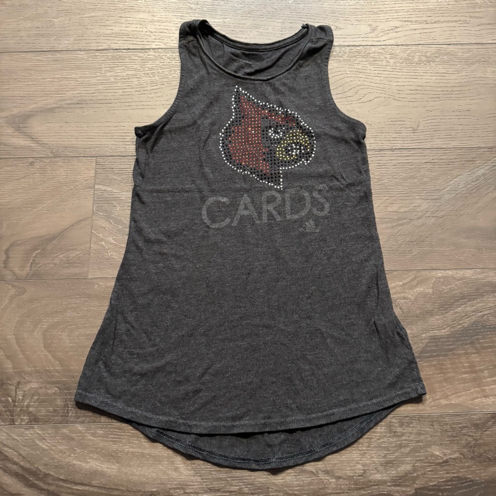 Adidas Louisville CARDS Bling Sleeveless Fitted Tank Top Small